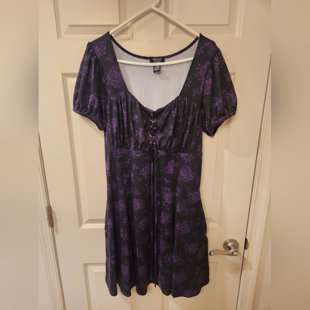 Hot Topic Purple Floral Dress